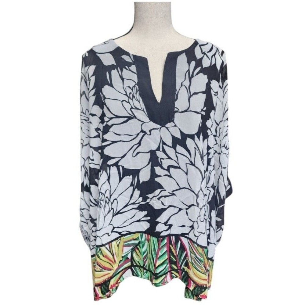 Melissa Paige Kimono Top Size Large Tank Underneath Flowy Floral Boho Floral